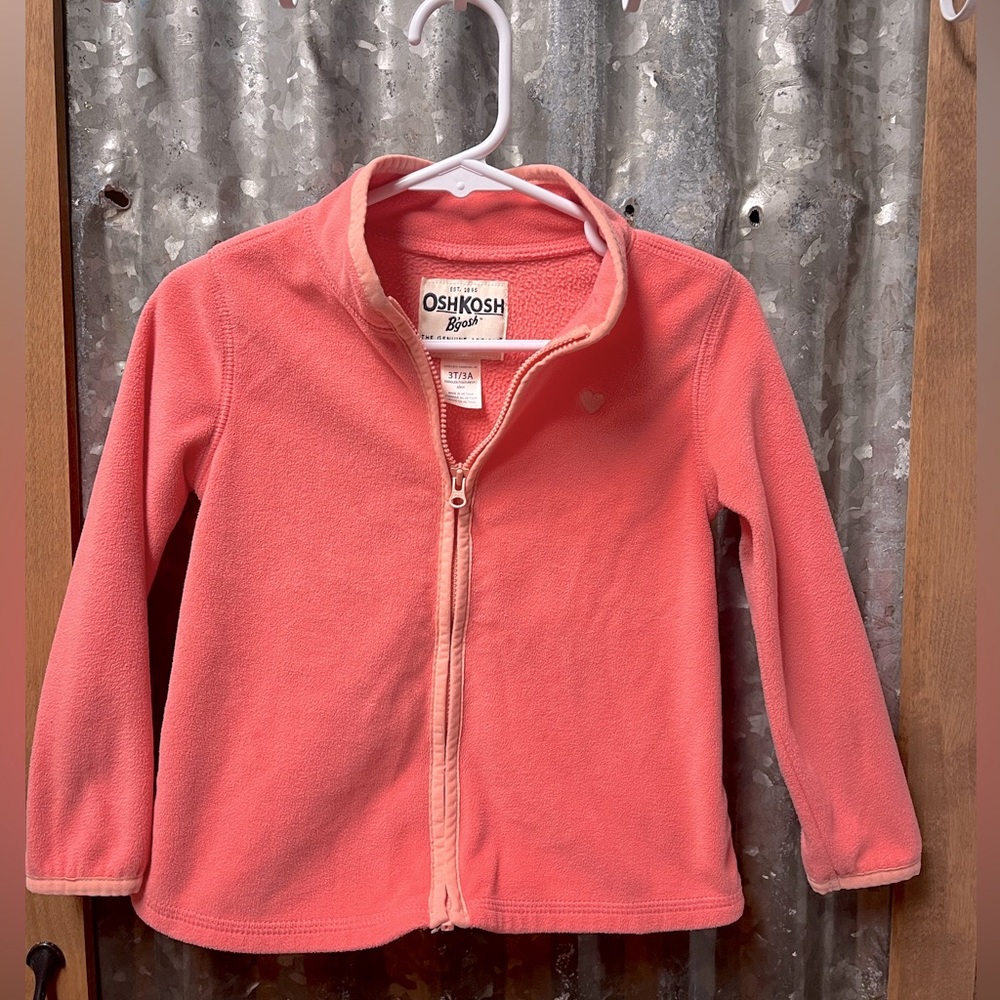 OshKosh B’gosh - Girls, Toddler, Peach 3T Fleece Jacket